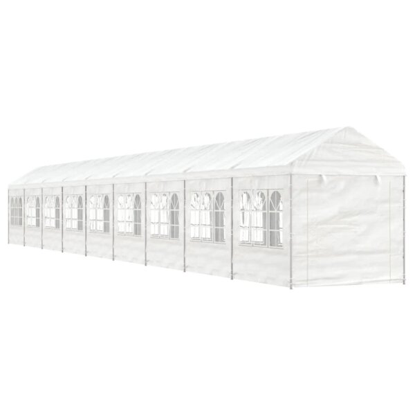 vidaXL Pavillon mit Dach Wei&szlig; 20,07x2,28x2,69 m Polyethylen