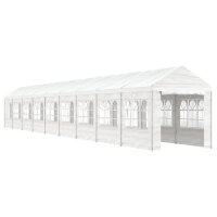 vidaXL Pavillon mit Dach Weiß 20,07x2,28x2,69 m Polyethylen