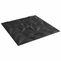 vidaXL Wandpaneele 24 Stk. Schwarz 50x50 cm EPS 6 m&sup2; Amethyst