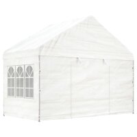 vidaXL Pavillon mit Dach Weiß 6,69 x 4,08 x 3,22 m Polyethylen