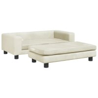 vidaXL Kindersofa mit Hocker Creme 100x50x30 cm Samt