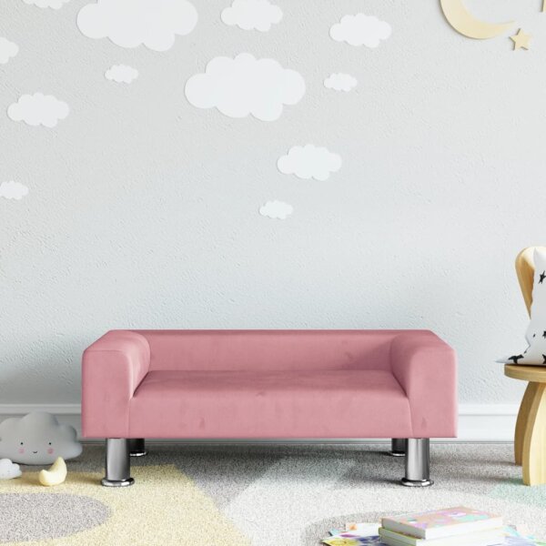 vidaXL Kindersofa Rosa 70x45x26,5 cm Samt