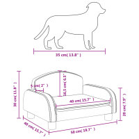 vidaXL Hundebett Braun 50x40x30 cm Kunstleder