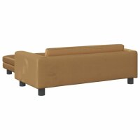 vidaXL Kindersofa mit Hocker Braun 100x50x30 cm Samt