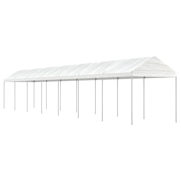 vidaXL Pavillon mit Dach Wei&szlig; 15,61x2,28x2,69 m Polyethylen