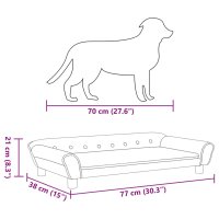 vidaXL Hundebett Schwarz 100x50x21 cm Samt