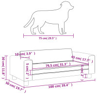 vidaXL Hundebett mit Verl&auml;ngerung Creme 100x50x30 cm Kunstleder