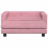 vidaXL Hundebett mit Verl&auml;ngerung Rosa 100x50x30 cm Samt