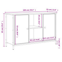 vidaXL TV-Schrank Schwarz 100x35x65 cm Holzwerkstoff