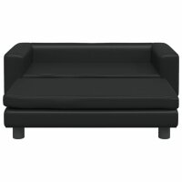 vidaXL Kindersofa mit Hocker Schwarz 100x50x30 cm Kunstleder