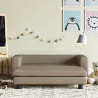 vidaXL Kindersofa mit Hocker Cappuccino-Braun 100x50x30...