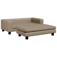 vidaXL Kindersofa mit Hocker Cappuccino-Braun 100x50x30...