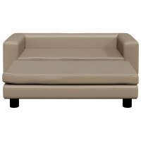 vidaXL Kindersofa mit Hocker Cappuccino-Braun 100x50x30 cm Kunstleder