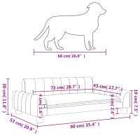 vidaXL Hundebett Hellgrau 90x53x30 cm Stoff