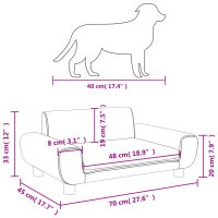 vidaXL Hundebett Schwarz 70x45x33 cm Samt