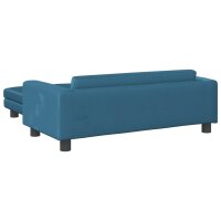 vidaXL Hundebett mit Verl&auml;ngerung Blau 100x50x30 cm Samt