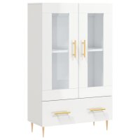 vidaXL Highboard Hochglanz-Weiß 69,5x31x115 cm...