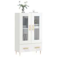 vidaXL Highboard Hochglanz-Wei&szlig; 69,5x31x115 cm Holzwerkstoff