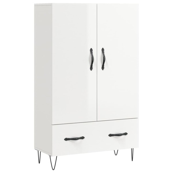 vidaXL Highboard Hochglanz-Wei&szlig; 69,5x31x115 cm Holzwerkstoff