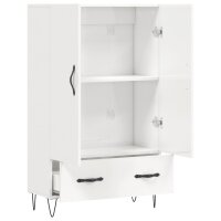 vidaXL Highboard Hochglanz-Wei&szlig; 69,5x31x115 cm Holzwerkstoff