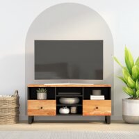 vidaXL TV-Schrank 100x33x46 cm Massivholz Akazie und Holzwerkstoff