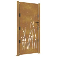 vidaXL Gartentor 105x205 cm Cortenstahl Gras-Design