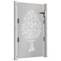 vidaXL Gartentor 105x130 cm Cortenstahl Baum-Design