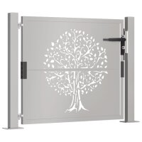 vidaXL Gartentor 105x80 cm Cortenstahl Baum-Design