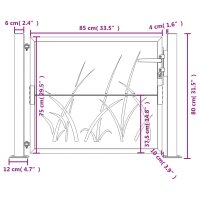 vidaXL Gartentor 105x80 cm Cortenstahl Gras-Design