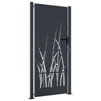 vidaXL Gartentor Anthrazit 105x205 cm Stahl Gras-Design