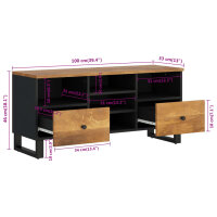 vidaXL TV-Schrank 100x33x46 cm Massivholz Mango und Holzwerkstoff