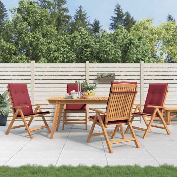 vidaXL Gartenst&uuml;hle mit Kissen 4 Stk. Massivholz Teak