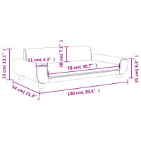 vidaXL Kindersofa Braun 100x54x33 cm Samt