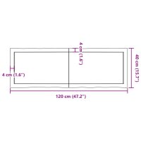 vidaXL Tischplatte 120x40x4 cm Massivholz Eiche Behandelt Baumkante