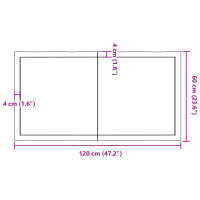 vidaXL Tischplatte 120x60x6 cm Massivholz Eiche Behandelt Baumkante