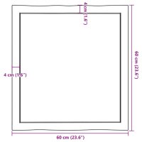 vidaXL Tischplatte 60x60x6 cm Massivholz Eiche Behandelt Baumkante