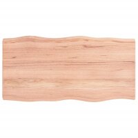 vidaXL Tischplatte 100x50x6 cm Massivholz Eiche Behandelt Baumkante