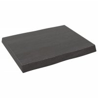 vidaXL Tischplatte 60x50x6 cm Massivholz Eiche Behandelt Baumkante