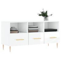 vidaXL TV-Schrank Hochglanz-Wei&szlig; 102x36x50 cm Holzwerkstoff