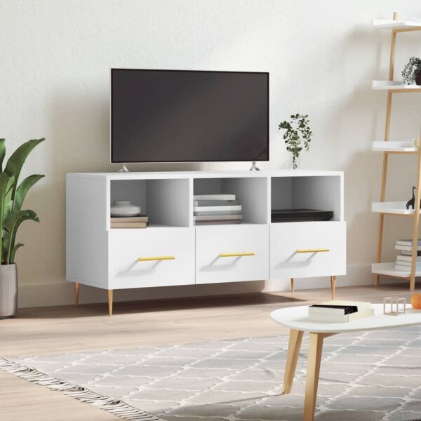 vidaXL TV-Schrank Wei&szlig; 102x36x50 cm Holzwerkstoff