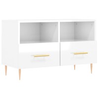 vidaXL TV-Schrank Hochglanz-Wei&szlig; 80x36x50 cm Holzwerkstoff