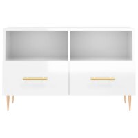 vidaXL TV-Schrank Hochglanz-Wei&szlig; 80x36x50 cm Holzwerkstoff