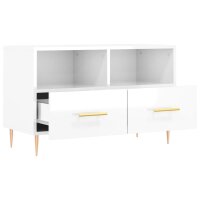 vidaXL TV-Schrank Hochglanz-Wei&szlig; 80x36x50 cm Holzwerkstoff