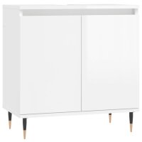 vidaXL Badschrank Hochglanz-Weiß 58x33x60 cm Holzwerkstoff