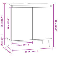 vidaXL Badschrank Schwarz 58x33x60 cm Holzwerkstoff