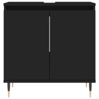 vidaXL Badschrank Schwarz 58x33x60 cm Holzwerkstoff