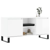 vidaXL TV-Schrank Hochglanz-Wei&szlig; 104x35x50 cm Holzwerkstoff