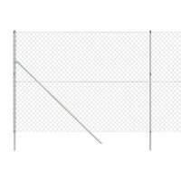 vidaXL Maschendrahtzaun Silbern 1,6x25 m