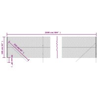 vidaXL Maschendrahtzaun Silbern 1,6x25 m