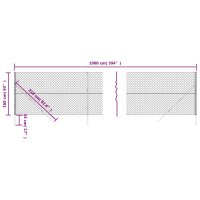 vidaXL Maschendrahtzaun Gr&uuml;n 1,6x10 m